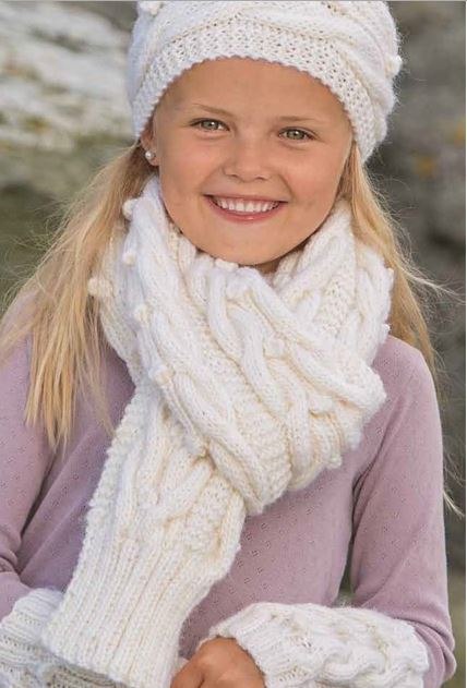 Связанный спицами шарфик для девочки. Планета вязания.